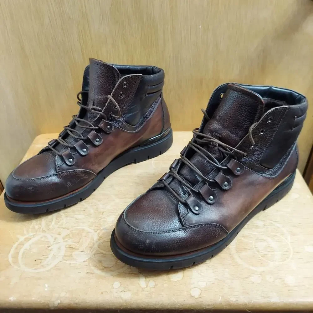 Franceschetti Italy Barneys New York Men's US 10 Brown Leather Ankle Boots